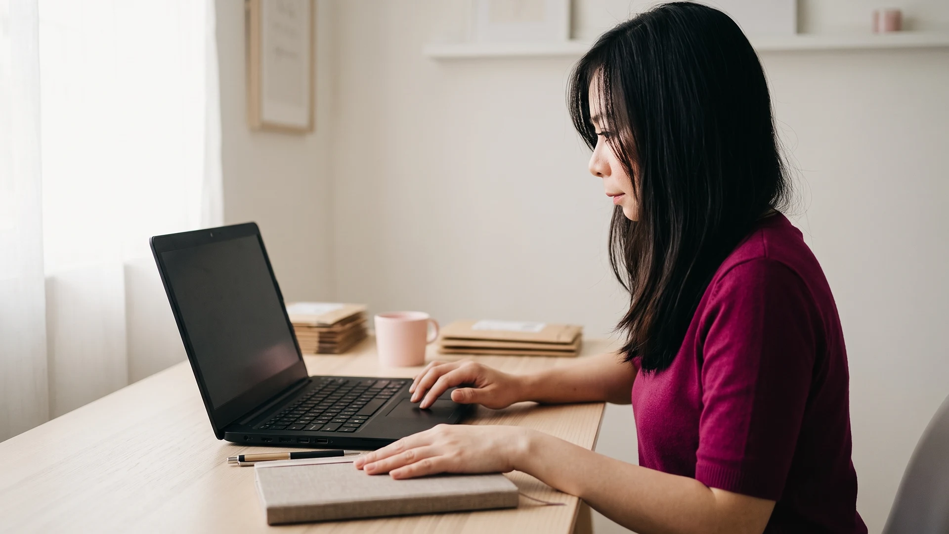 Shopify owner at a laptop weighing a free vs paid review apps upgrade prompt