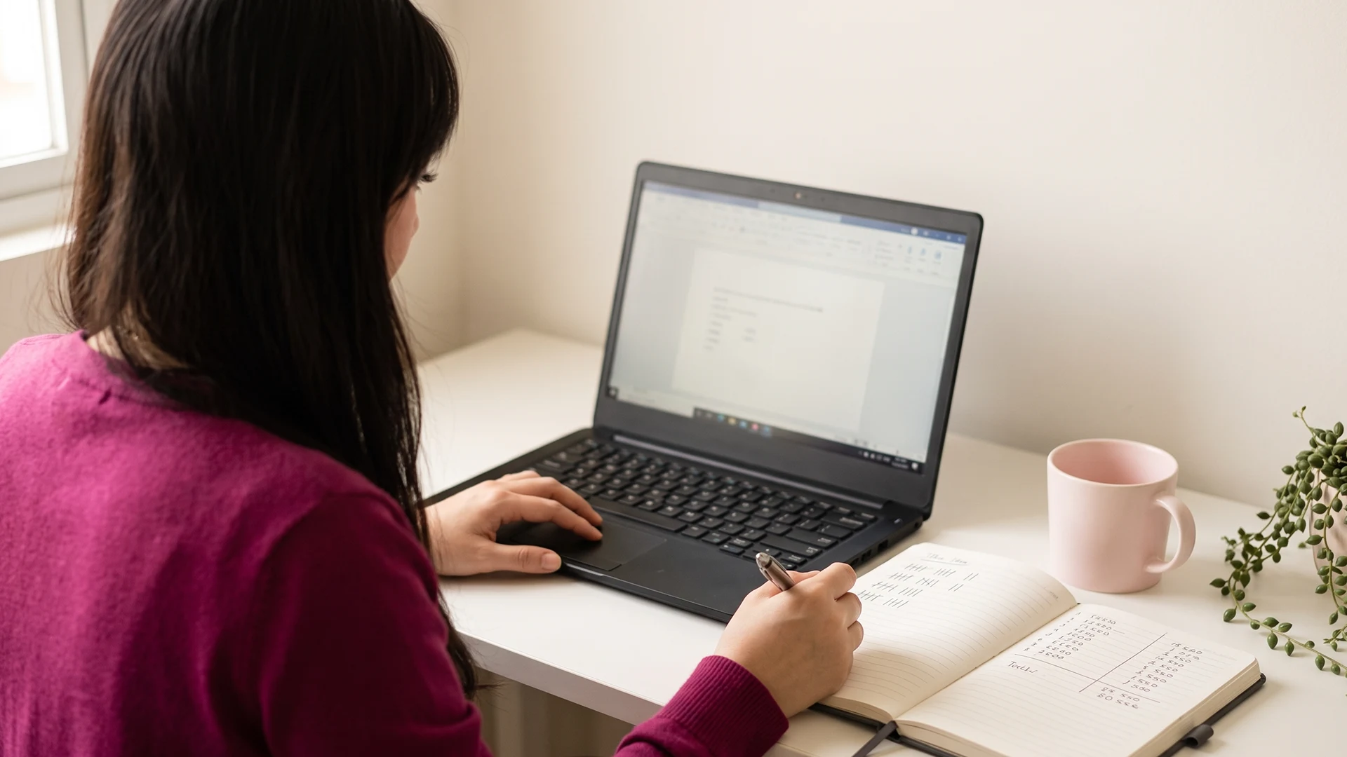 Shopify owner at a desk reviewing app billing while comparing Loox alternatives