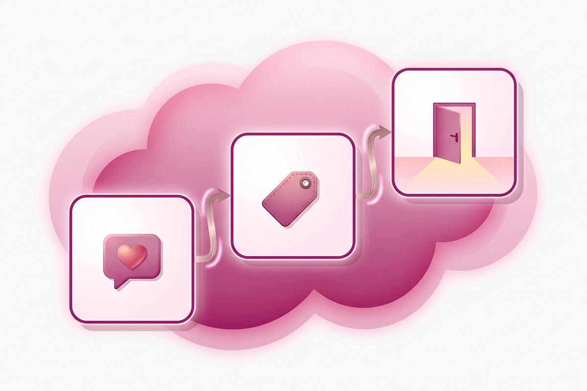 Three-part reply framework: thank a specific, echo the product, leave a light invitation