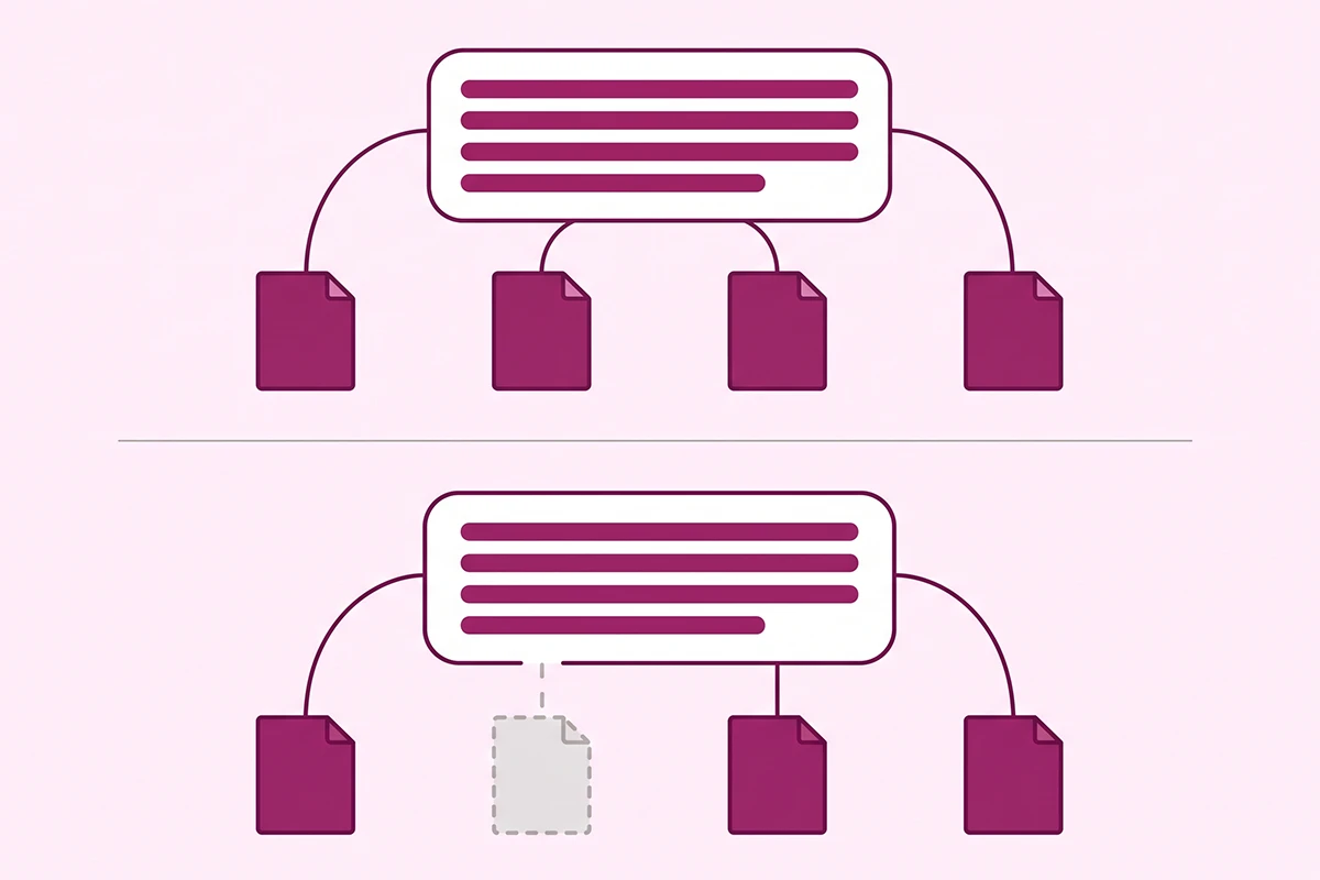 Diagram showing an AI answer still forming after one site opts out of generative AI features
