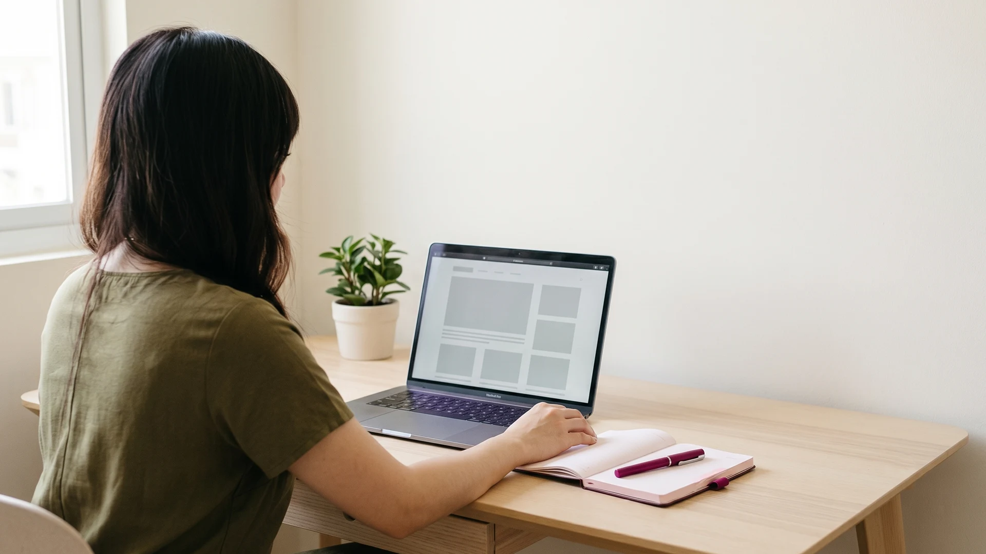 Shopify owner reviewing a blog post draft with image slots, planning blog image SEO