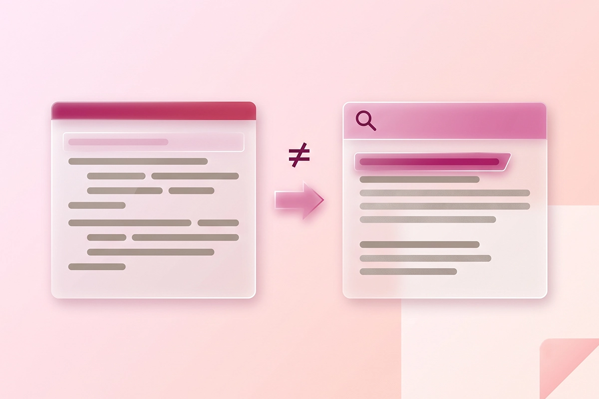Diagram showing a written title tag becoming a different clickable title link in search
