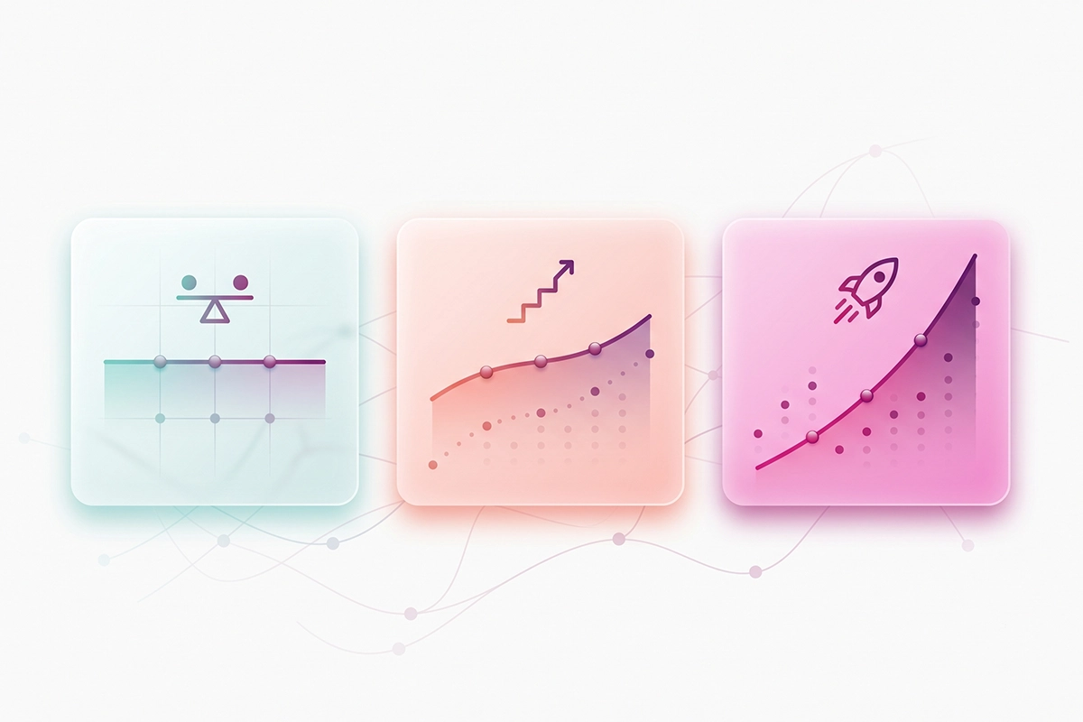Charts comparing how flat, per-conversation, and per-resolution chatbot bills rise with volume