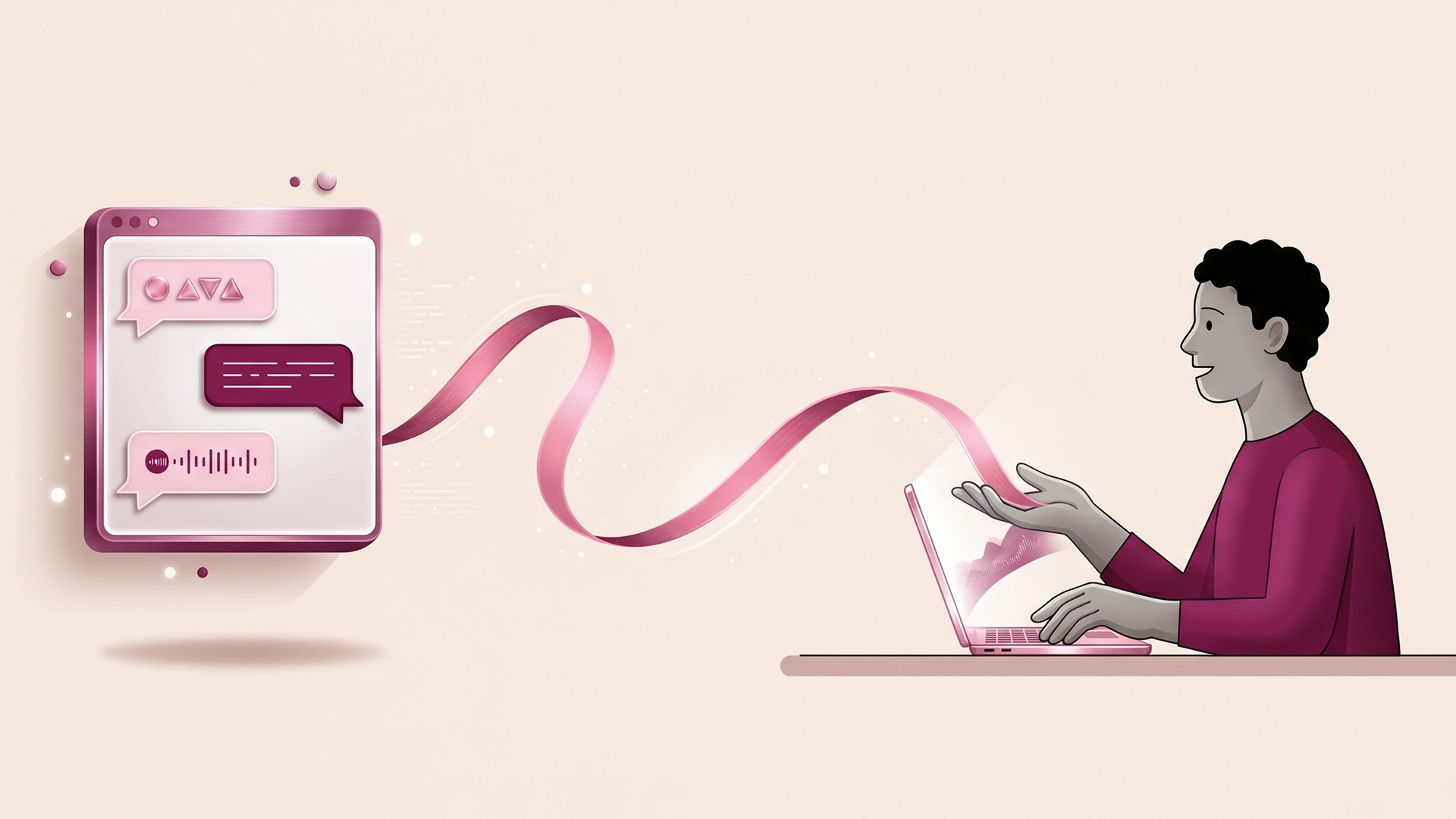 Shopify chatbot human handoff shown as a chat conversation passing to a calm support person