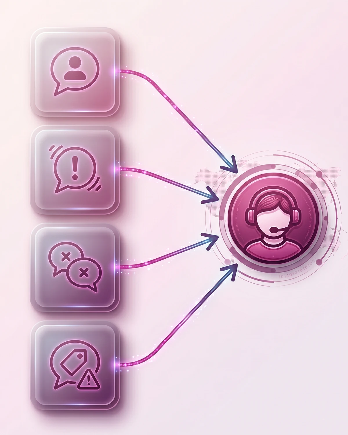 Four chatbot escalation triggers all routing one conversation to a human agent