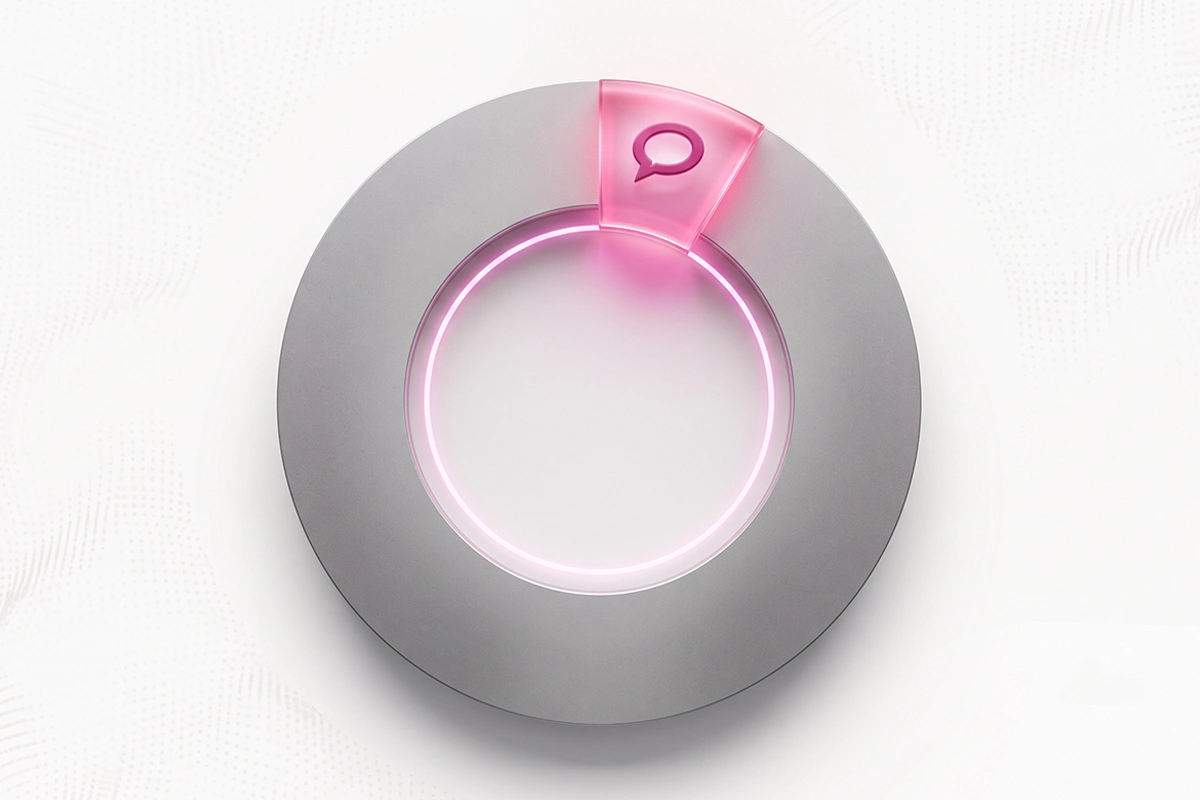 A ring with a small highlighted slice showing the share of cart abandonment a chatbot can affect