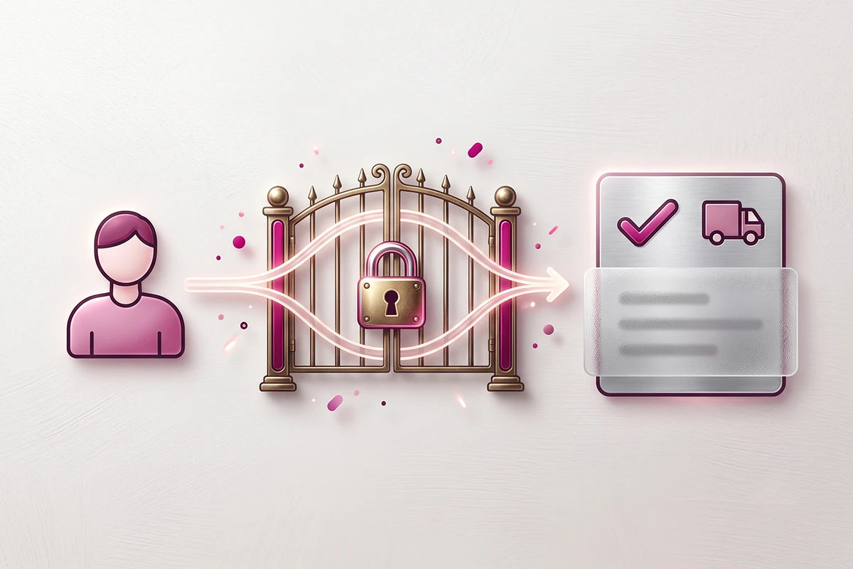 Identity gate showing only order status returned while the shipping address stays hidden