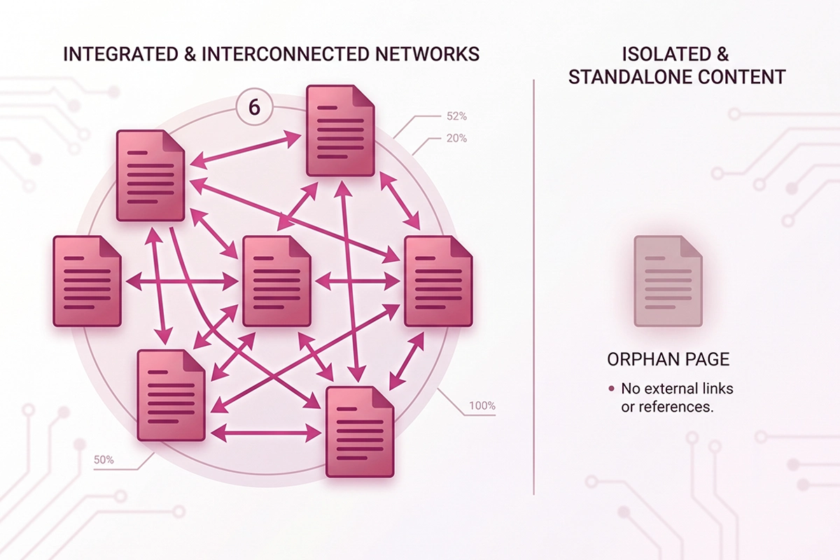 Illustration of an orphan product page with no inbound internal links