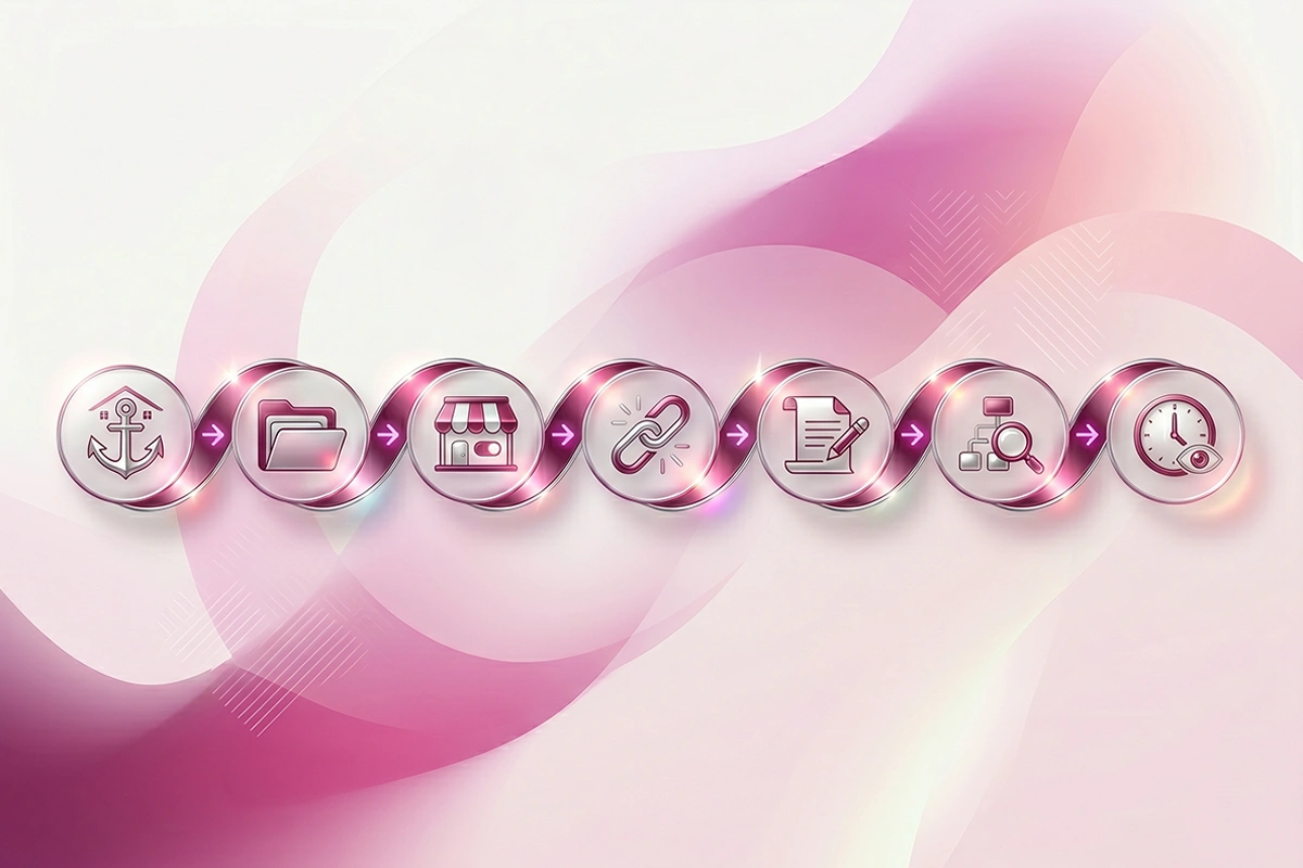 Step-by-step diagram of a safe Shopify Markets rollout order for international SEO