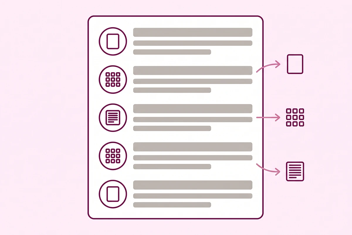 Diagram showing how the page types ranking on a results page reveal search intent