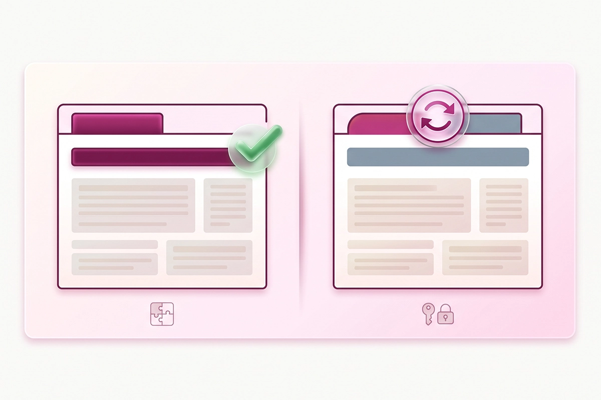 Diagram showing a matched title tag and H1 versus a mismatched pair Google rewrites