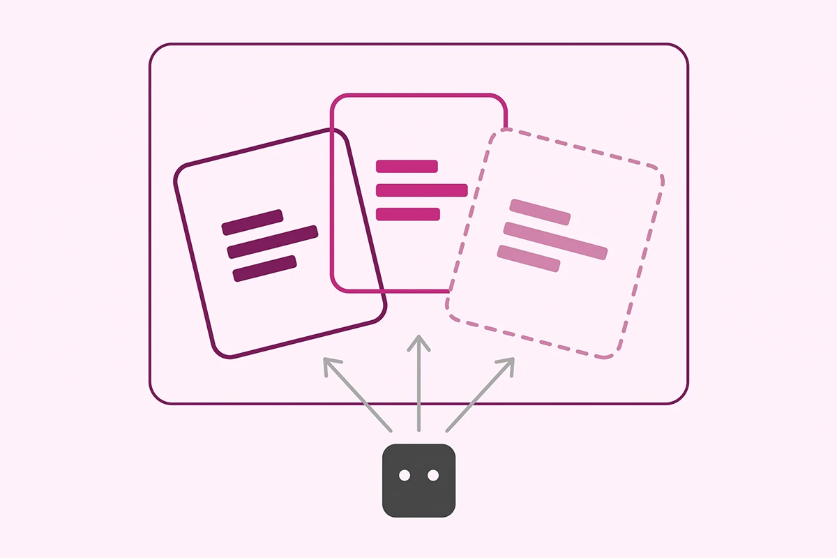 Diagram showing two overlapping product schema blocks on one Shopify page confusing a search crawler