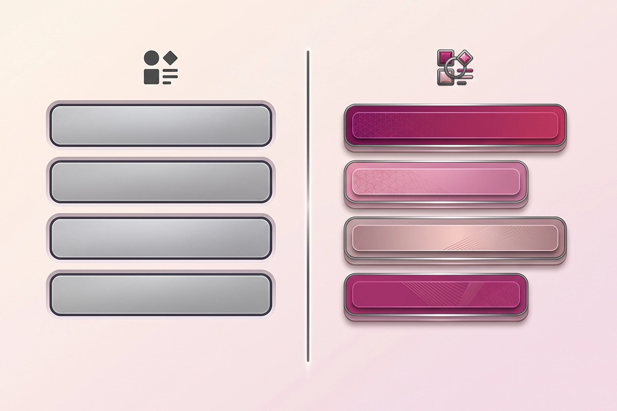 Before and after comparison of stuffed identical product titles versus varied formula titles