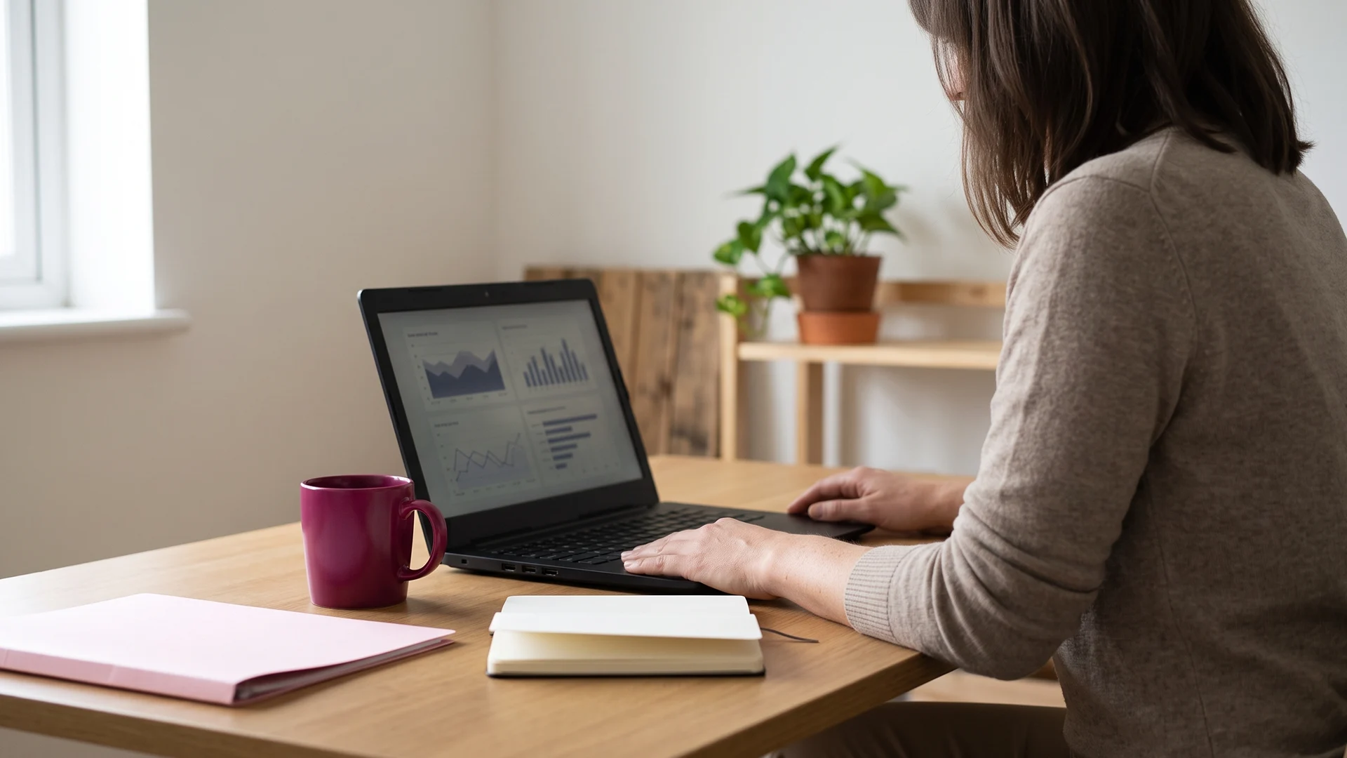 Shopify store owner at a laptop comparing Shopify Sidekick vs Magic in the admin