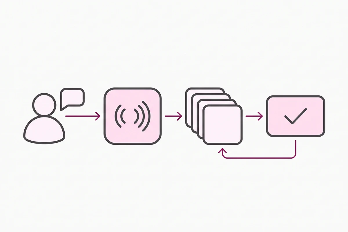 Diagram of how a shopper request moves through an AI agent to a Shopify store catalog and checkout