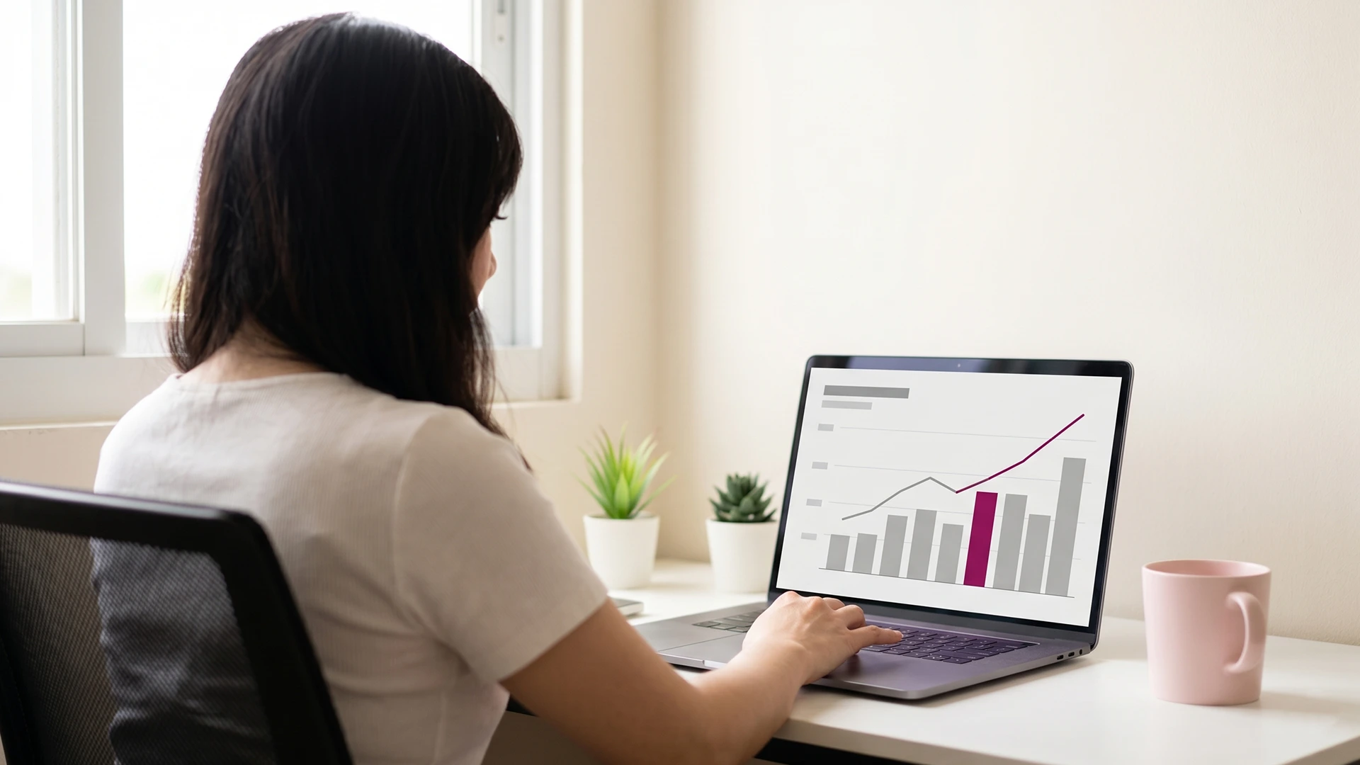 Shopify owner reviewing an analytics dashboard with AI search traffic shown as its own channel